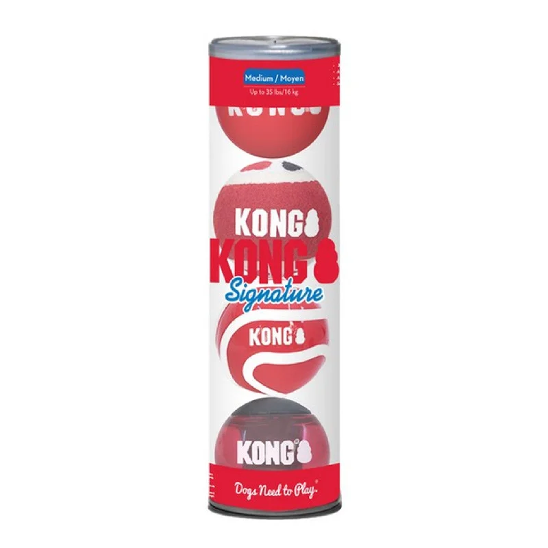 KONG Signature Balls 4pk Assorted Medium