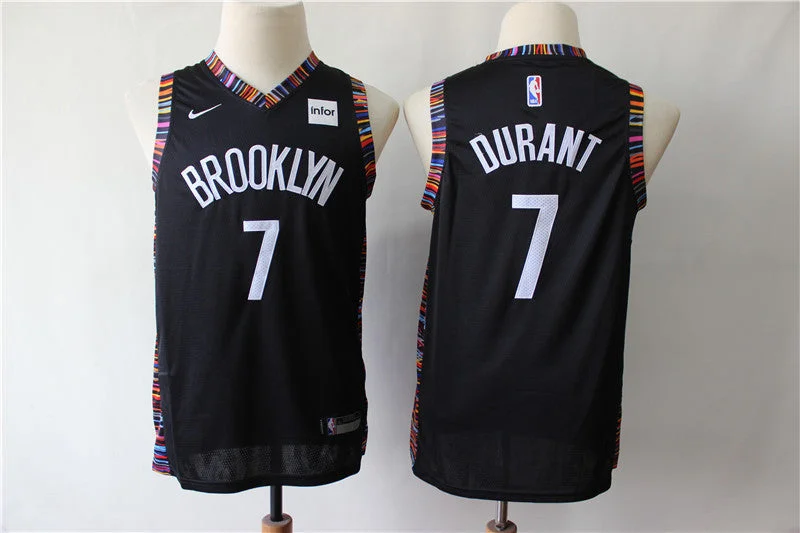 Nets 7 Kevin Durant Black Youth City Edition Swingman Basketball Jersey