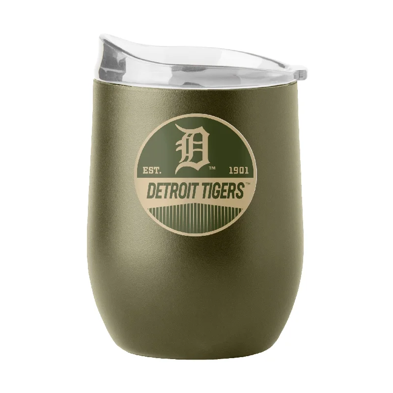 Detroit Tigers 16oz Badge Powder Coat Curved Beverage