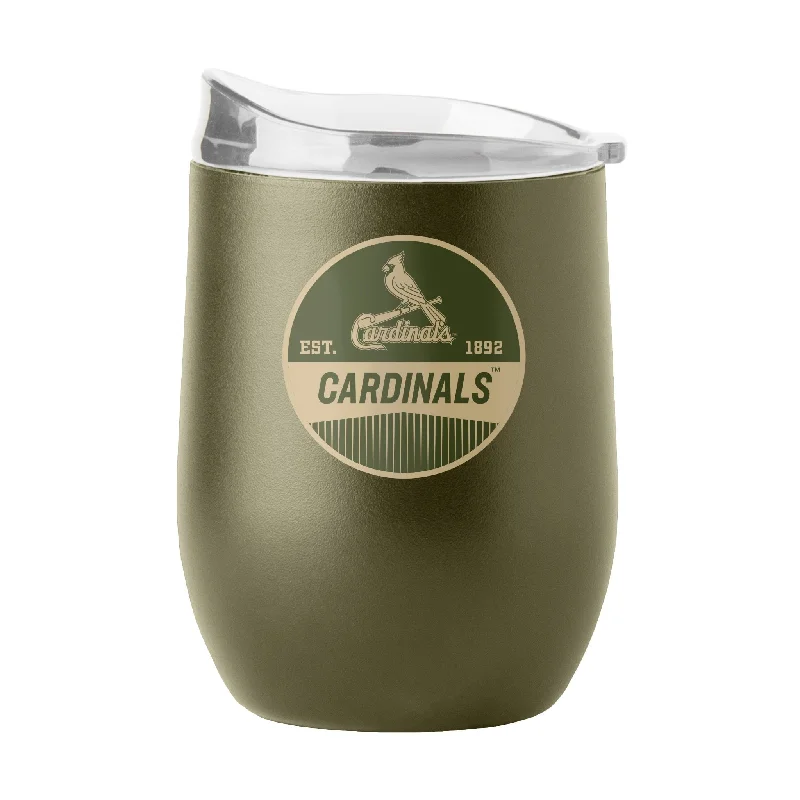 St Louis Cardinals 16oz Badge Powder Coat Curved Beverage