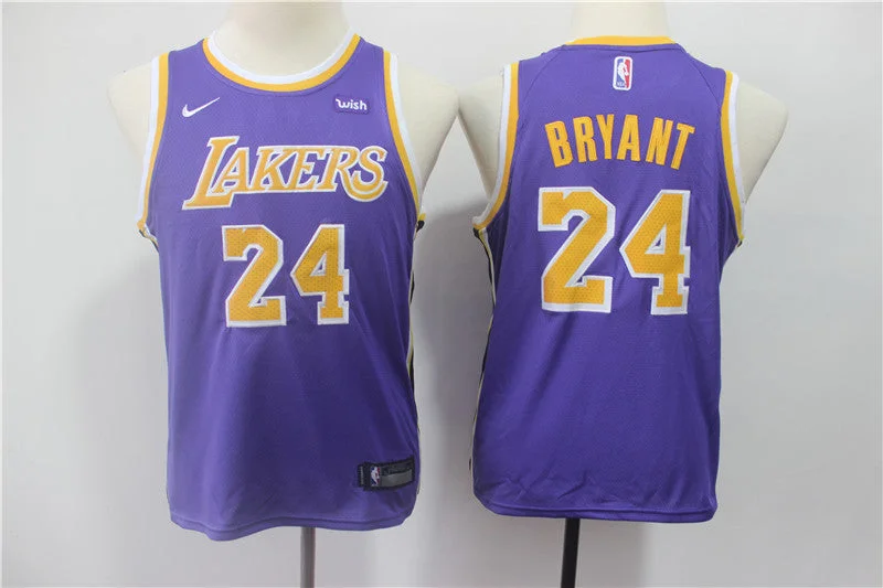 Lakers 24 Kobe Bryant Purple 2018-19 Youth Swingman Basketball Jersey