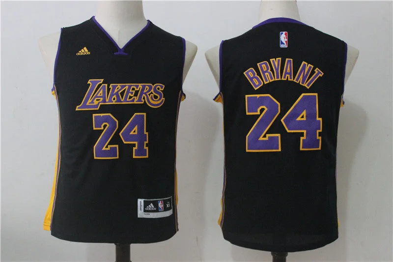 Lakers 24 Kobe Bryant Black Youth Swingman Basketball Jersey