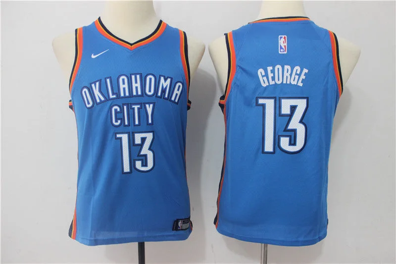 Thunder 13 Paul George Blue Youth Swingman Basketball Jersey