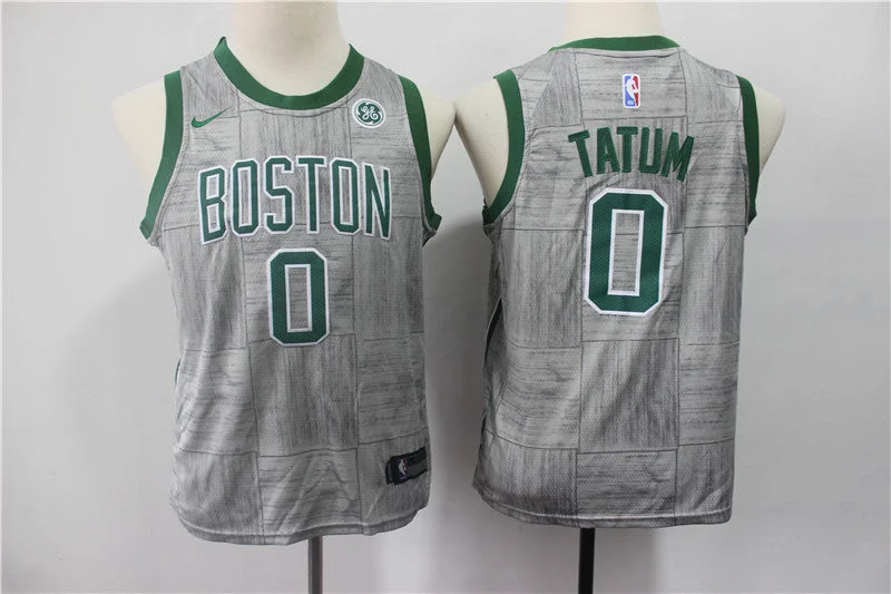 Celtics 0 Jayson Tatum Gray Youth Swingman Basketball Jersey