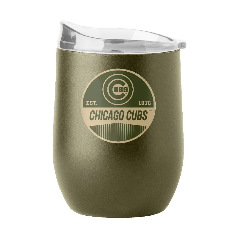 Chicago Cubs 16oz Badge Powder Coat Curved Beverage