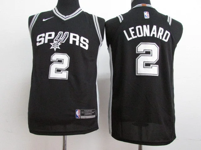 Spurs 2 Kawhi Leonard Black Youth Authentic Basketball Jersey