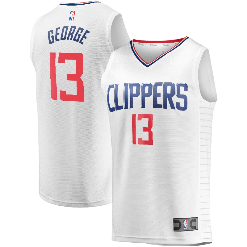 Paul George La Clippers Branded Youth Fast Break Player Basketball Jersey - Association Edition - White