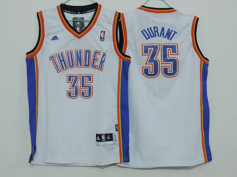 Thunder 35 Durant White Youth Basketball Jersey