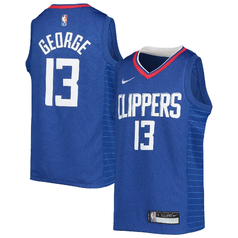 Paul George La Clippers Youth 2021/22 Diamond Swingman Basketball Jersey - Icon Edition - Royal