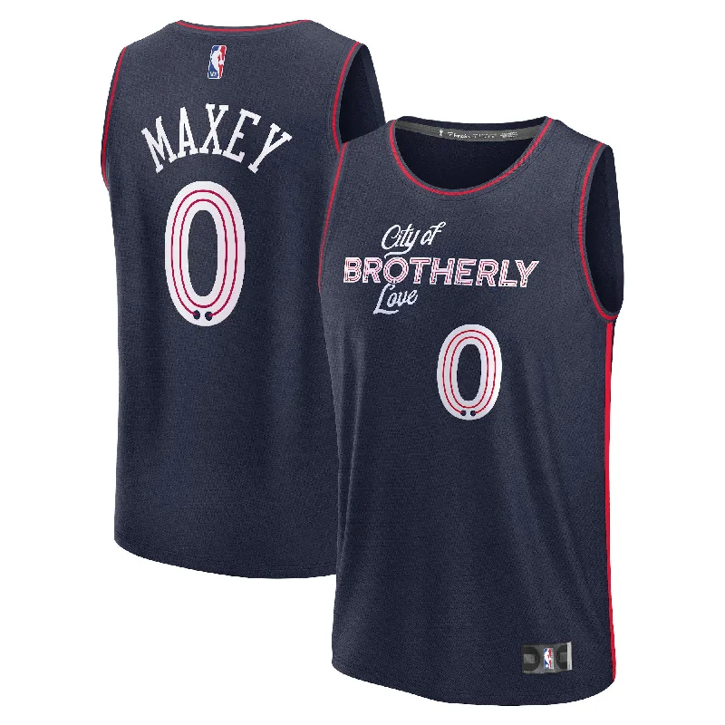 Tyrese Maxey Philadelphia 76ers Branded Youth 2023/24 Fast Break Basketball Jersey - Navy - City Edition