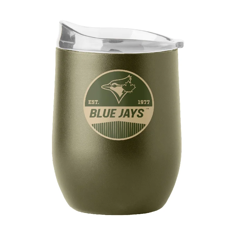 Toronto Blue Jays 16oz Badge Powder Coat Curved Beverage