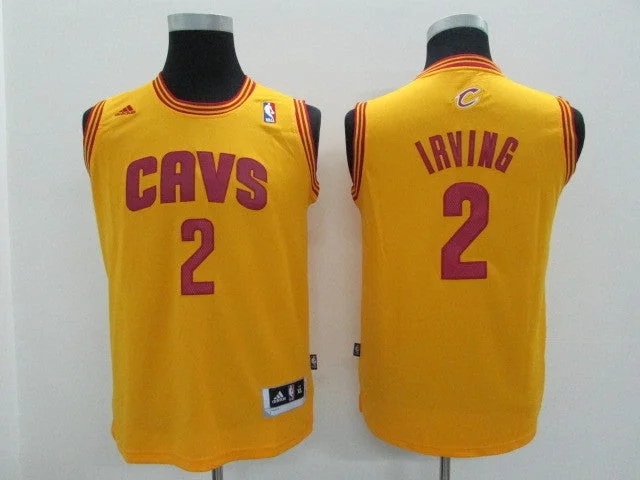 Cavaliers 2 Kyrie Irving Yellow Youth Basketball Jersey