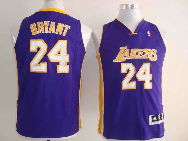 Lakers 24 Bryant Purple youth Basketball Jersey