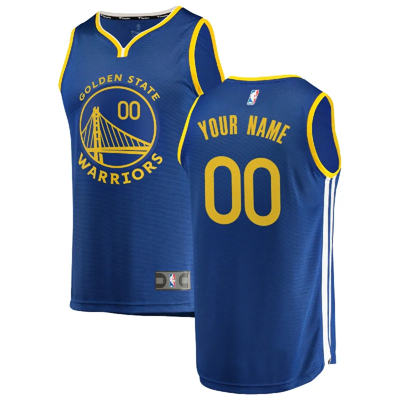 Golden State Warriors Branded Youth 2019/20 Fast Break Custom Basketball Jersey Royal - Icon Edition