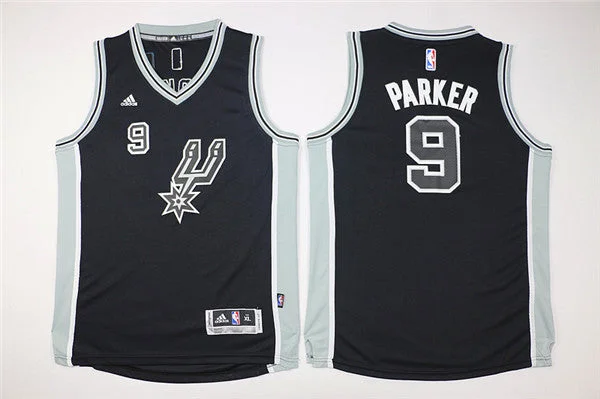 Spurs 9 Tony Parker Black New Swingman Youth Basketball Jersey