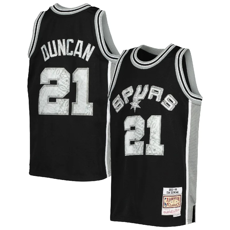 Tim Duncan San Antonio Spurs Youth 1998/99 Hardwood Classics 75th Anniversary Diamond Basketball Jersey