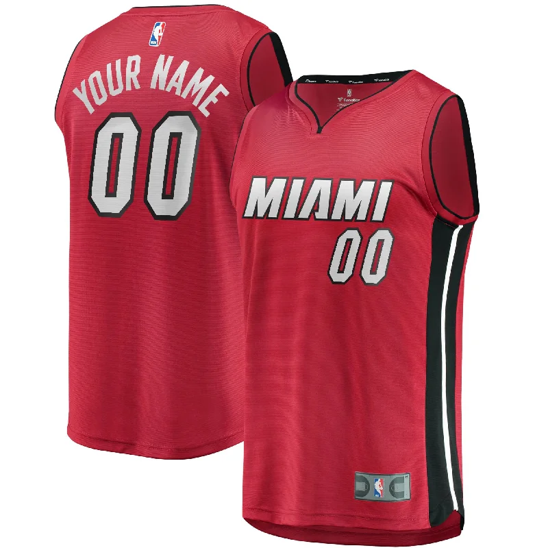 Miami Heat Branded Youth Fast Break Custom Basketball Jersey Red - Statement Edition