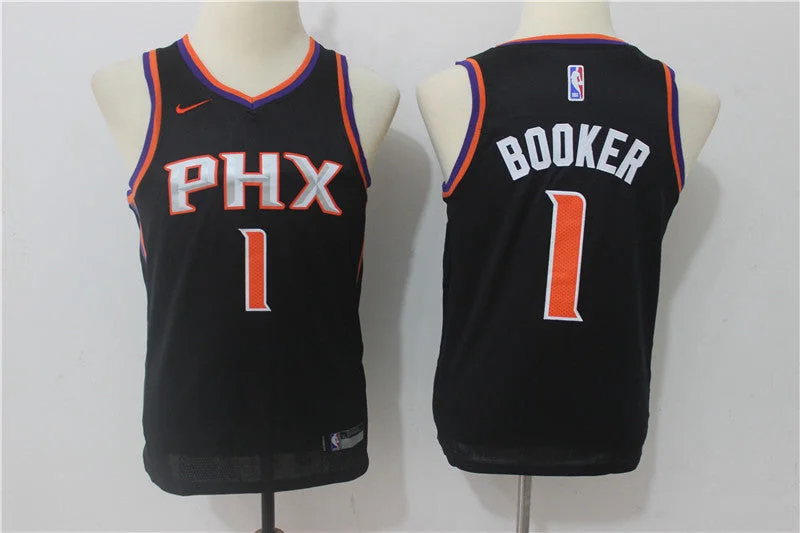 Suns 1 Devin Booker Black Youth Swingman Basketball Jersey