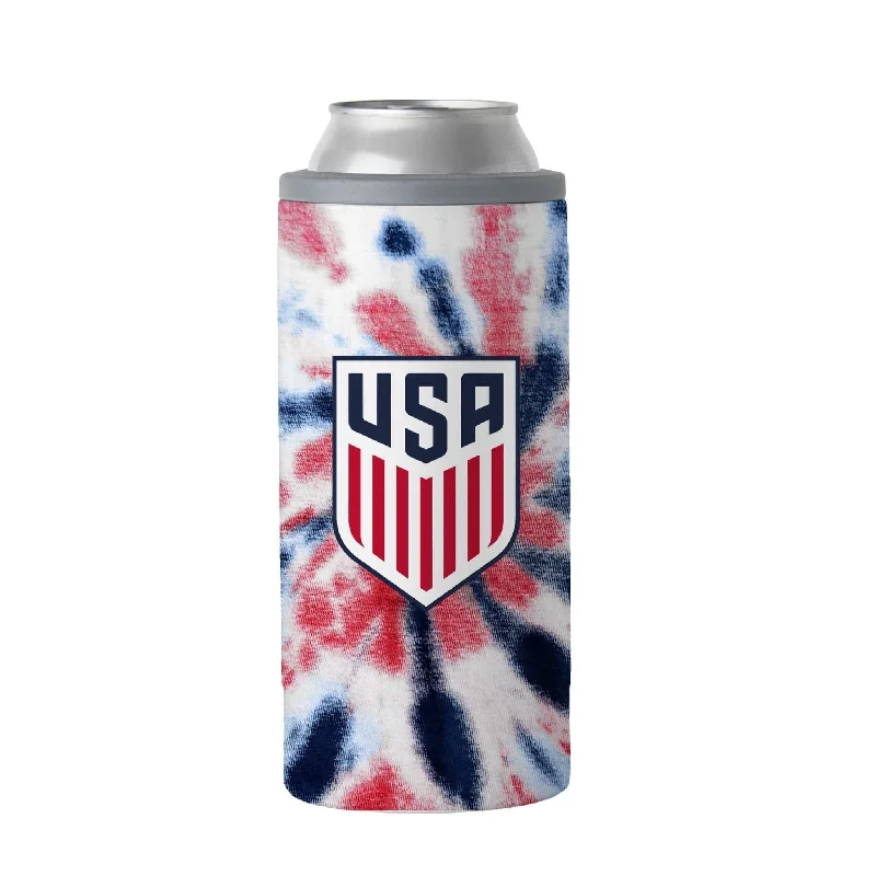 US Mens Soccer 12oz Tie Dye Slim Can Coolie