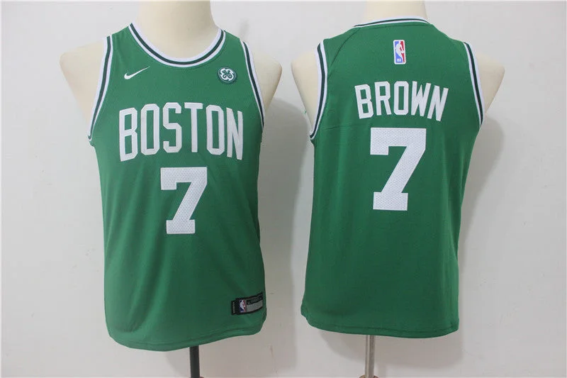 Celtics 7 Jaylen Brown Green Youth Swingman Basketball Jersey