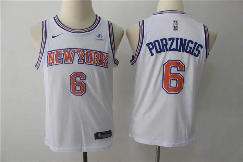 Knicks 6 Kristaps Porzingis White Youth Swingman Basketball Jersey