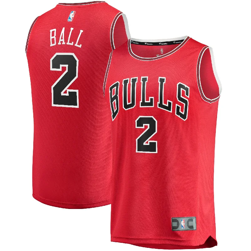 Lonzo Ball Chicago Bulls Branded Youth Fast Break Road Basketball Jersey - Icon Edition - Red