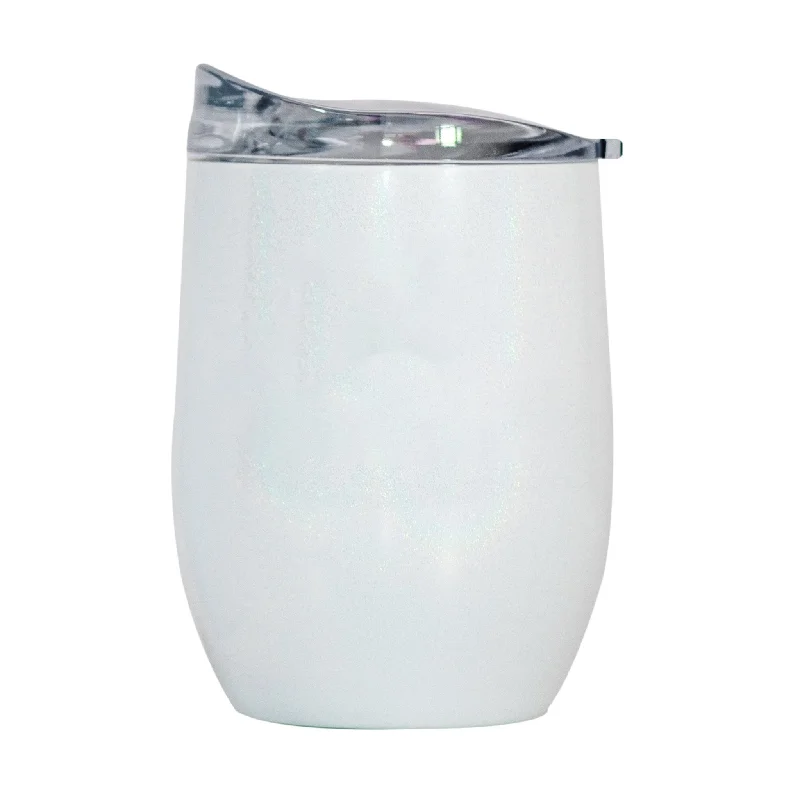 Plain 16oz White Iridescent Curved Beverage