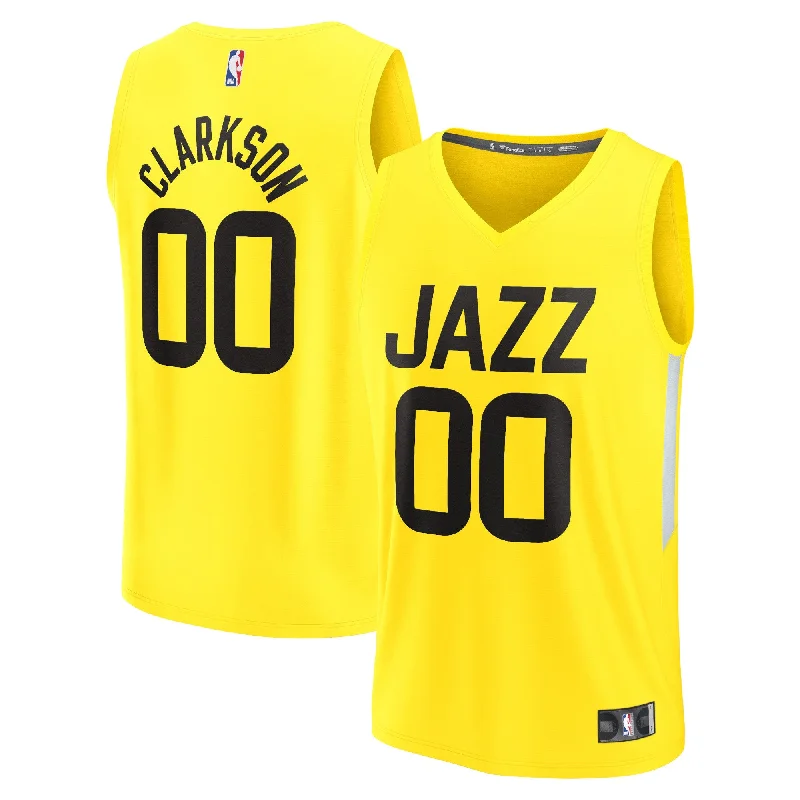 Jordan Clarkson Utah Jazz Branded Youth Fast Break Player Basketball Jersey - Icon Edition - Yellow