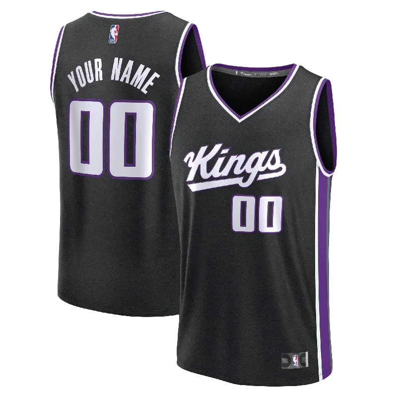 Sacramento Kings Branded Youth Custom Fast Break Basketball Jersey - Black - Icon Edition