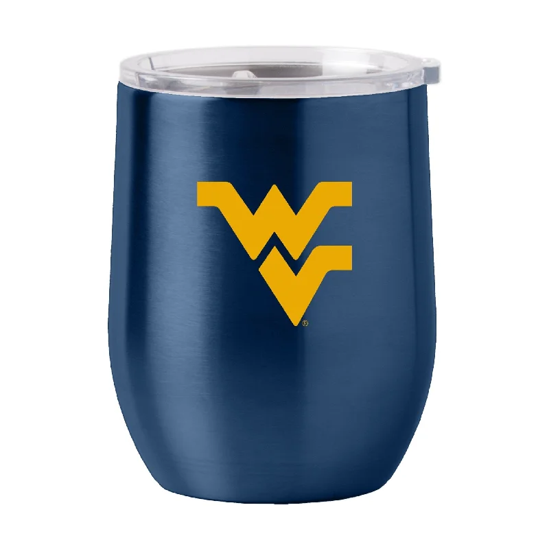 West Virginia 16oz Stainless Curved Beverage