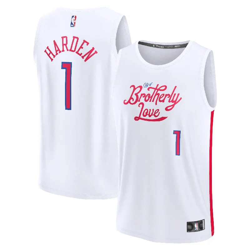 James Harden Philadelphia 76ers Branded Youth Fastbreak Basketball Jersey - City Edition - White