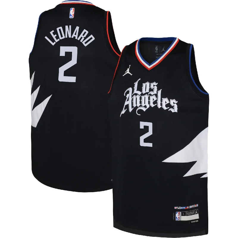 Kawhi Leonard La Clippers Jordan Brand Youth Swingman Basketball Jersey - Statement Edition - Black