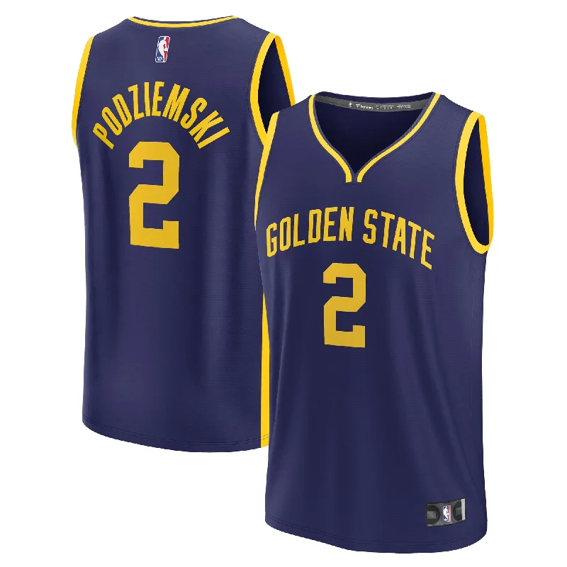 First Round Golden State Warriors Branded Youth 2023 Draft First Round Pick Fast Break Basketball Jersey - Statement Edition - Navy