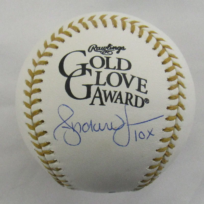 Andruw Jones Signed Rawlings Gold Glove Baseball w/ Insc JSA Witness