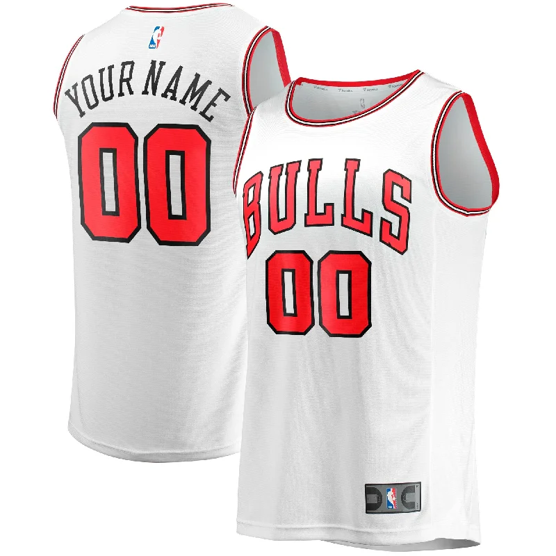 Chicago Bulls Branded Youth Fast Break Custom Basketball Jersey - Association Edition - White