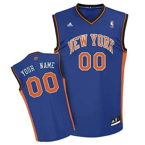 New York Knicks Youth Custom blue Basketball Jersey