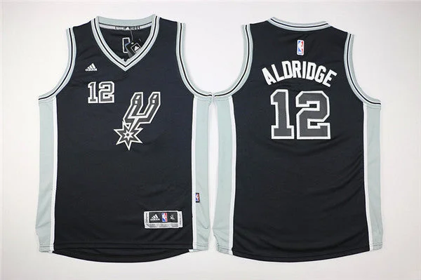 Spurs 12 LaMarcus Aldridge Black New Swingman Youth Basketball Jersey