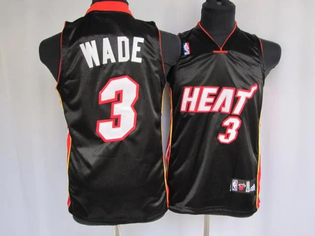 Heat 3 Wade Black Youth Basketball Jersey