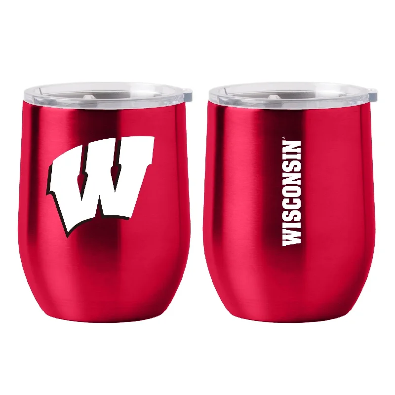 Wisconsin Gameday 16oz Stainless Curved Beverage