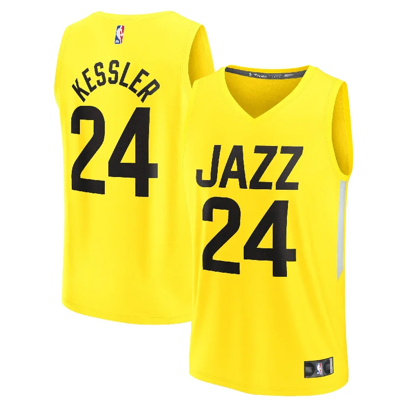 Walker Kessler Utah Jazz Branded Youth Fast Break Player Basketball Jersey - Icon Edition - Yellow