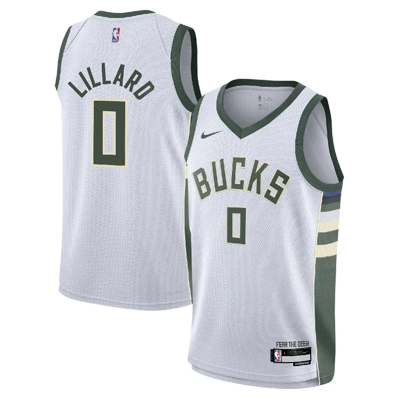 Damian Lillard Milwaukee Bucks Youth Swingman Basketball Jersey - Association Edition - White