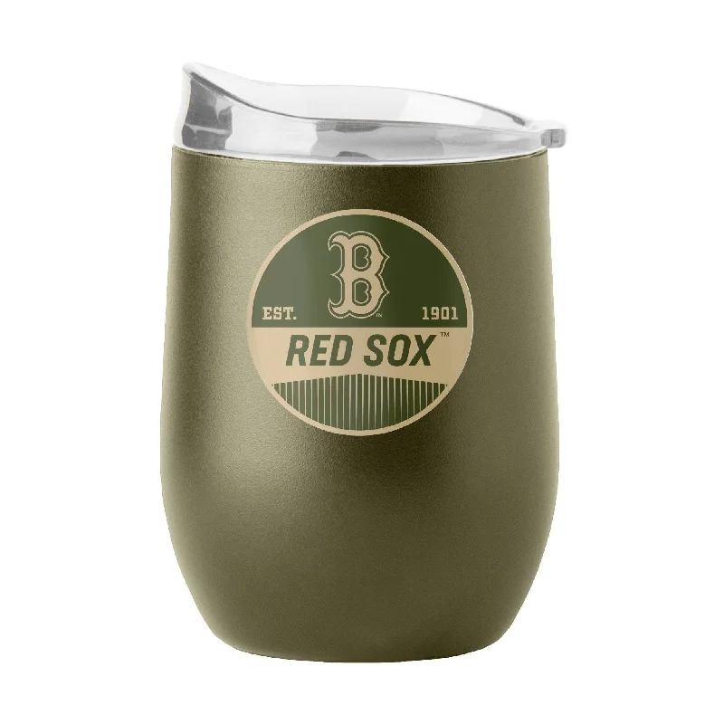 Boston Red Sox 16oz Badge Powder Coat Curved Beverage