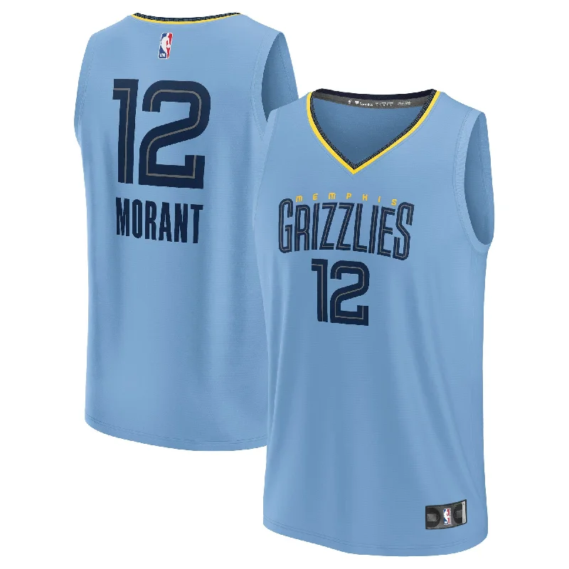 Ja Morant Memphis Grizzlies Branded Youth Fast Break Player Basketball Jersey - Statement Edition - Light Blue