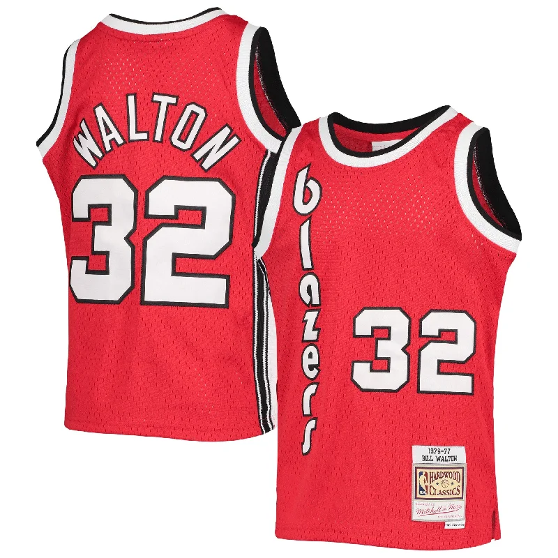 Bill Walton Portland Trail Blazers Youth 1976/77 Hardwood Classics Swingman Basketball Jersey - Black