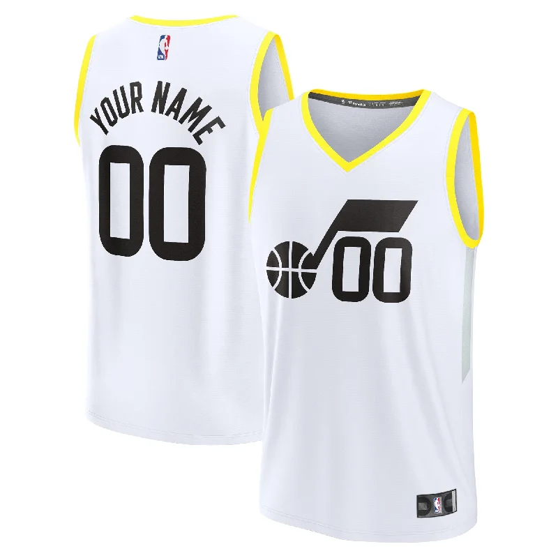 Utah Jazz Branded Youth Fast Break Custom Basketball Jersey - Association Edition - White