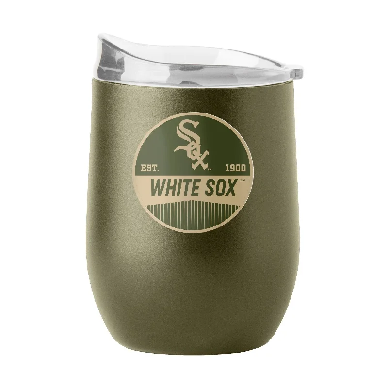 Chicago White Sox 16oz Badge Powder Coat Curved Beverage