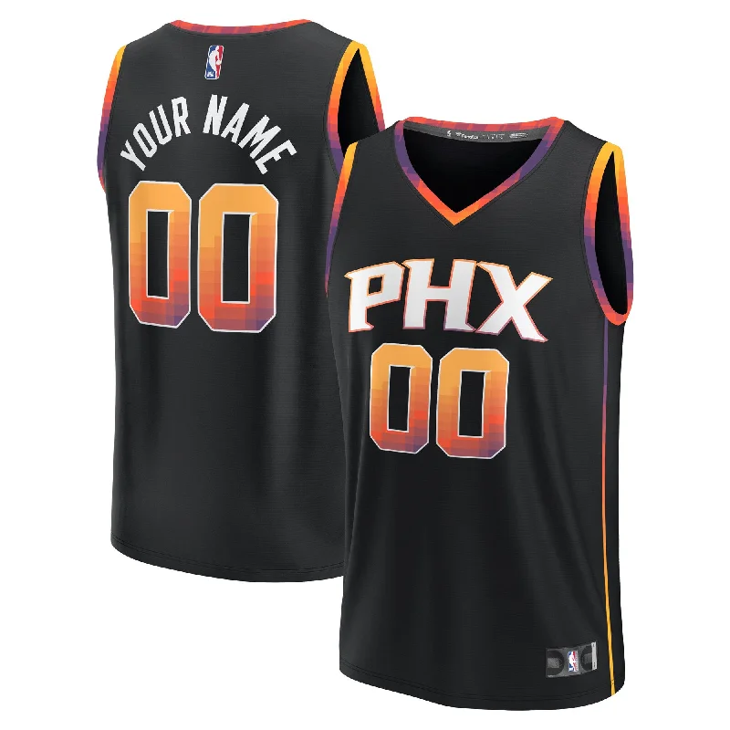 Phoenix Suns Branded Youth Fast Break Custom Basketball Jersey - Statement Edition - Black