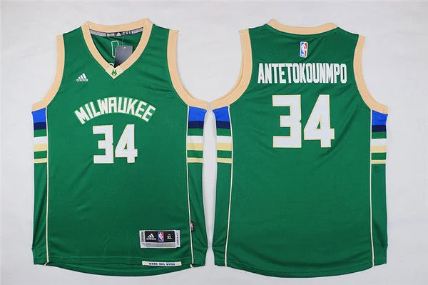 Bucks 34 Giannis Antetokounmpo Green Swingman Youth Basketball Jersey