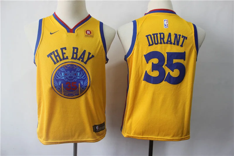 Warriors 35 Kevin Durant Gold City Edition Youth Swingman Basketball Jersey