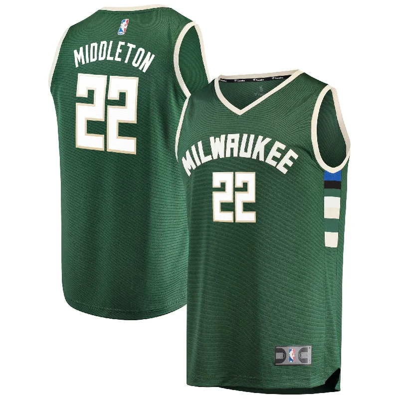 Khris Middleton Milwaukee Bucks Branded Youth Fast Break Player Basketball Jersey Green - Icon Edition